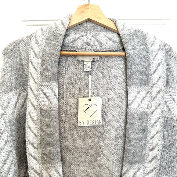 By Design Gray Chloe Oversize Long Cardigan, Size 2X, NWT - Picture 6 of 9
